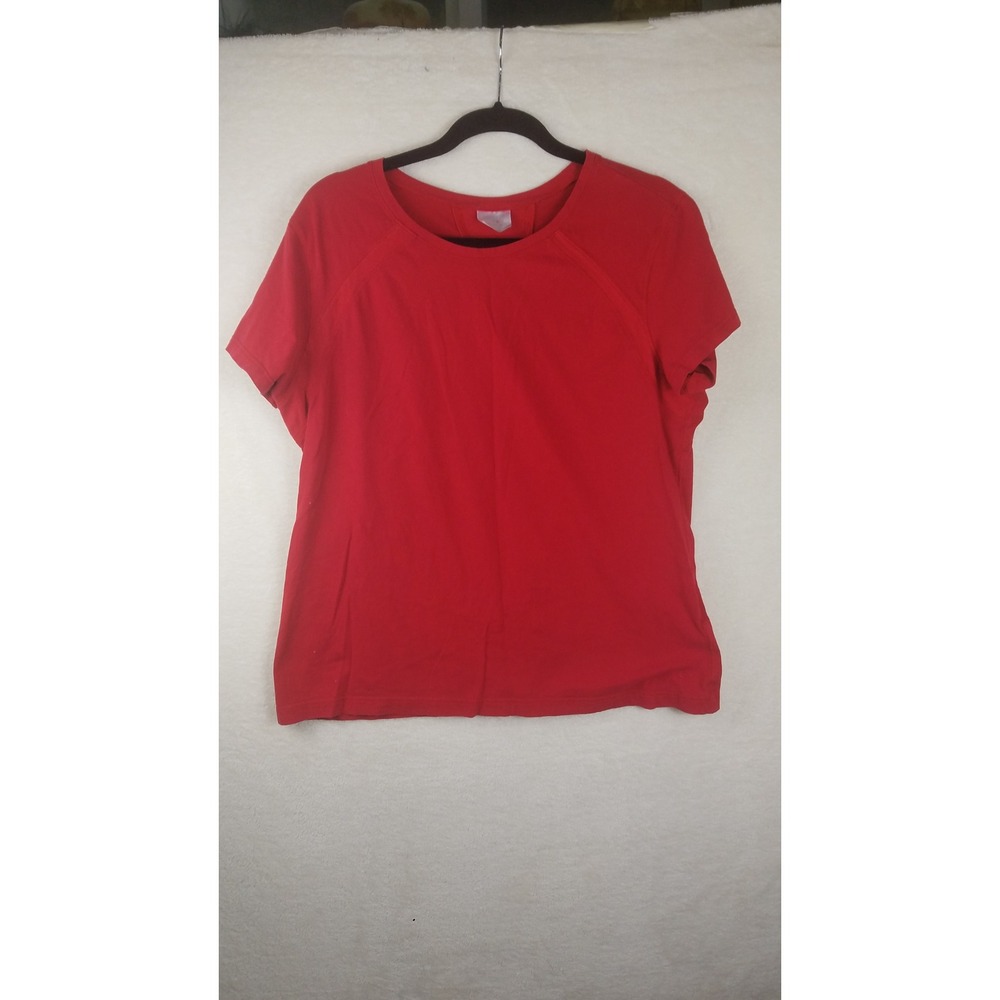 Danskin Now Womens XXL Red Mesh Back Short Sleeve Activewear‎ Top DL13T-010